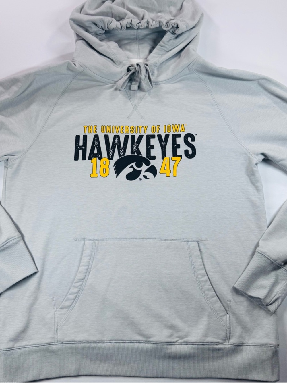 BAW University of Iowa Hawkeyes Pullover Hoodie Mens Gray Sweatshirt, XL